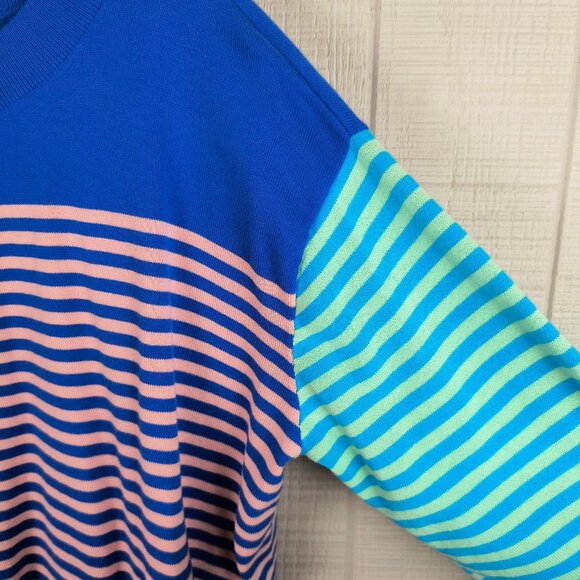 Lands' End Multi Color Striped Sweater Cotton XL Color Block - Picture 4 of 6